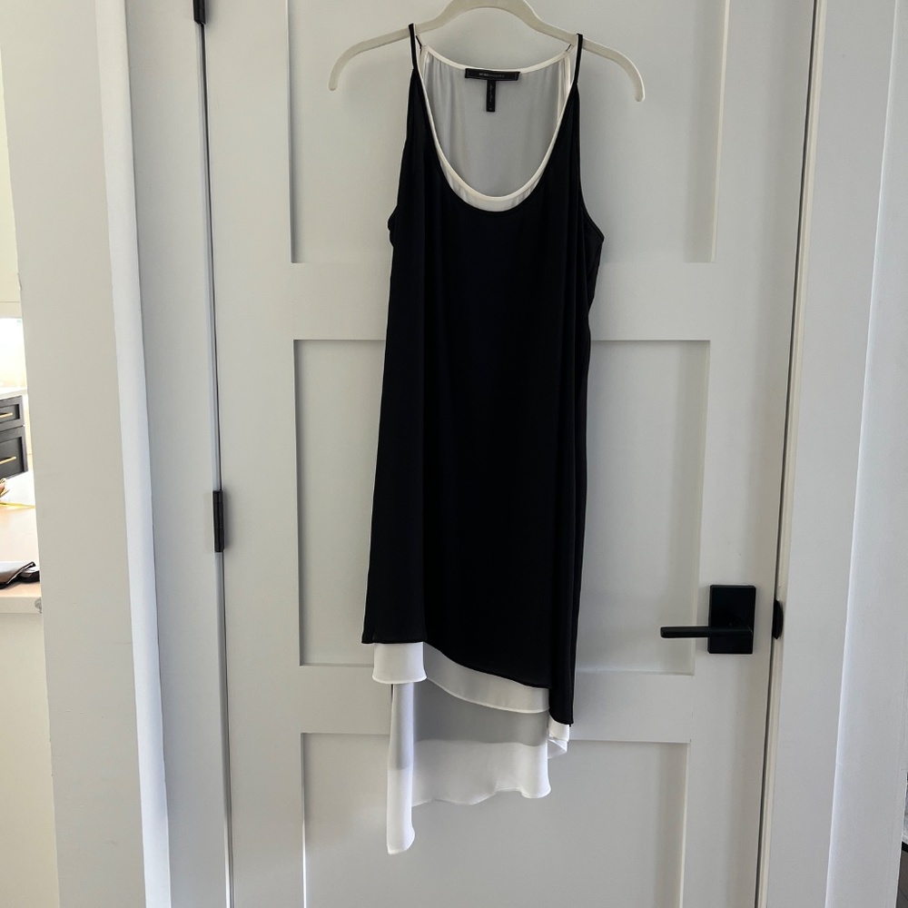 BCBG MaxAzaria High -Low Asymmetrical Slip Dress in black and white- Size M - Picture 7 of 7